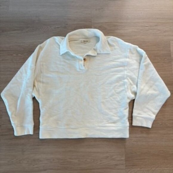 ** Madewell Ottoman Jacquard Knit Cropped Polo Top Small NC618 - Picture 2 of 8